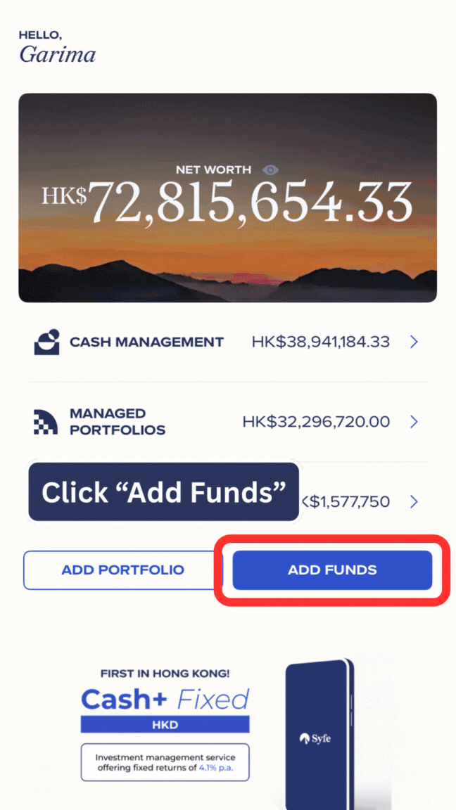 Click “Add Funds” .gif